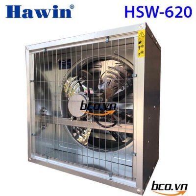 Quạt thông gió công nghiệp vuông cánh Tole kẽm Hawin HSW-620
